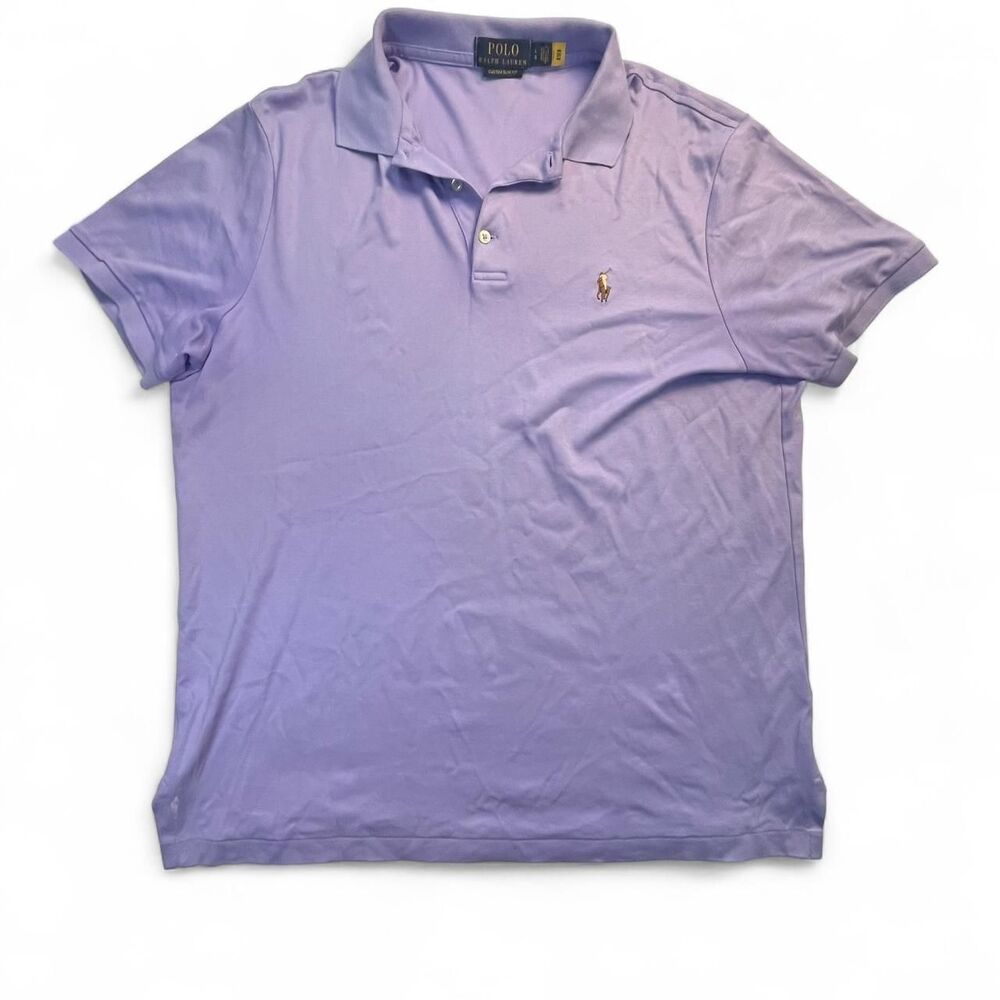 Polo Ralph Lauren Purple Soft Touch Interlock Polo Shirt Men's Size L